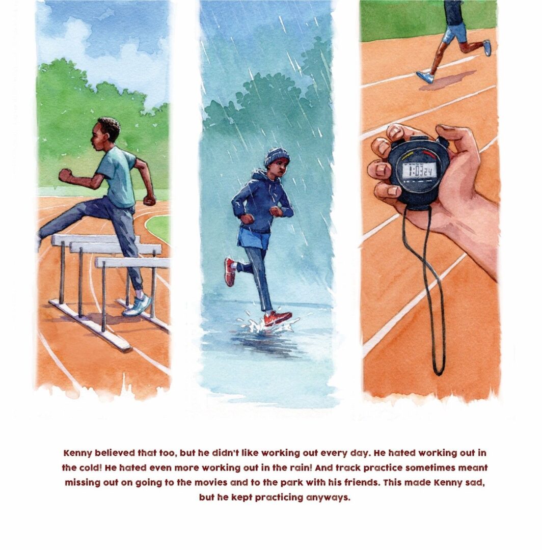 A page from the book, " track and field."